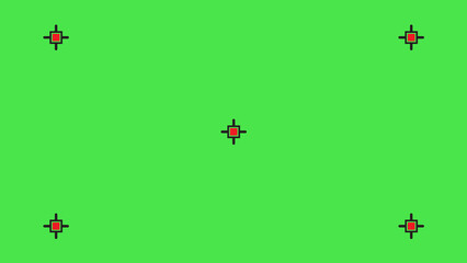 Fototapeta premium Green screen background, VFX motion tracking markers. Abstract concept video footage replacement tracking markers element.