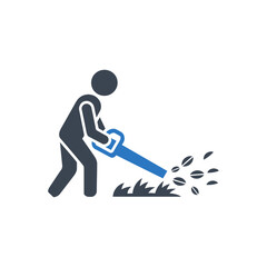 Trimming Grass with Blower icon