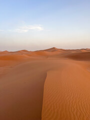 Yellow sand dunes of Erg Chegaga, Sahara desert, Morocco