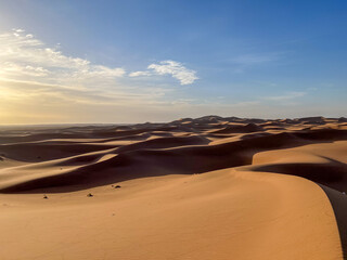 Sea of sand dunes, Erg Chegaga, Morocco