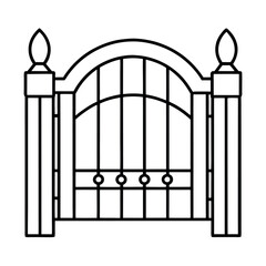 Detailed Black Swing Gate Vector for Design Inspiration



