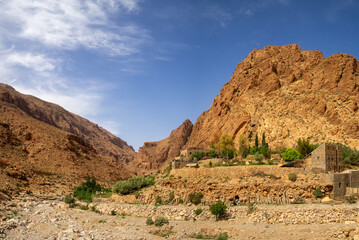 Fototapeta premium Dry riverbed of Todgha River, High Atlas mountains, Morocco