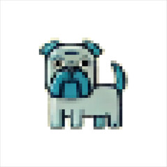 Pixel icons of dogs. Colorful puppies. Retro images of animals. Puppies for the soul and mood