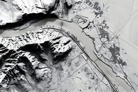 High-Resolution X-Band Radar Imagery Showcasing Detailed Terrain Features for Urban Planning and Disaster Management