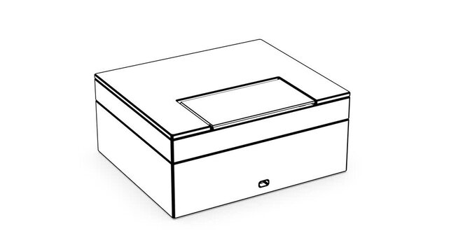 Sketch of a modern all-in-one color inkjet printer on white background