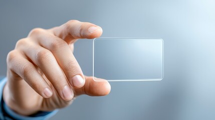 Fototapeta premium Hand navigating transparent digital interface, glimpse into the future of technology