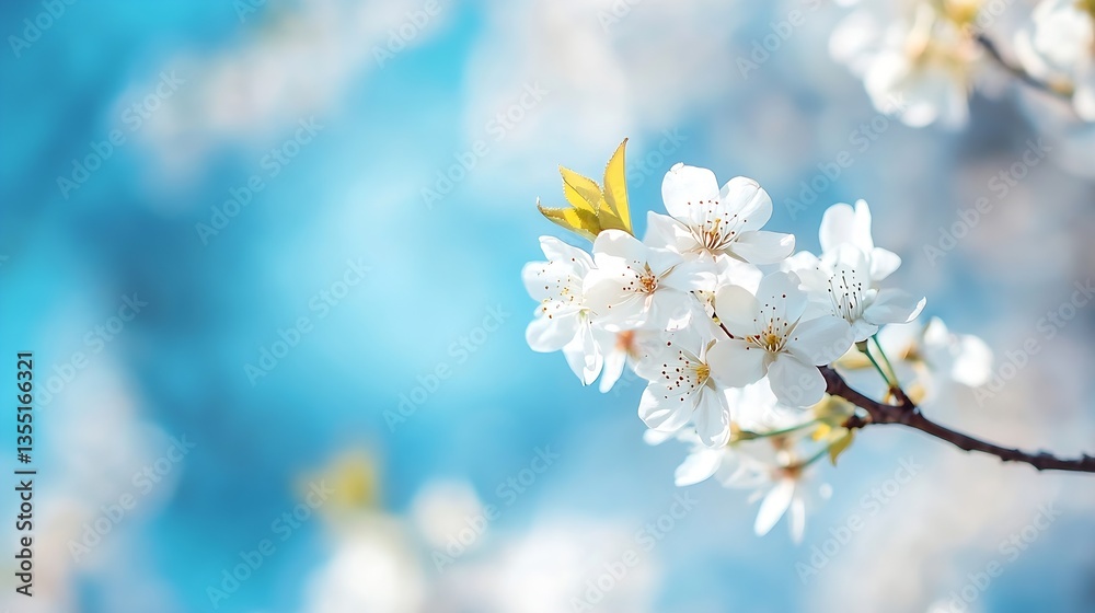 Aufkleber delicate cherry blossoms in full bloom creating a beautiful springtime scene with vibrant colors : g