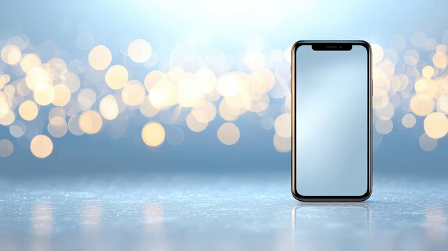 Blank white phone screen on table, perfect for mockups and app presentations