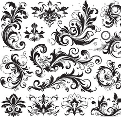 Elegant Baroque Floral Ornament | Vintage Flourish Vector Design