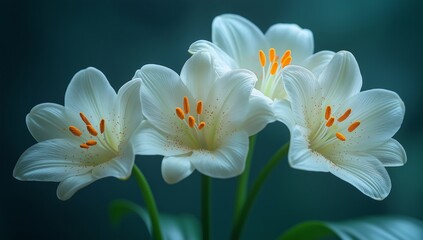 Obraz premium Elegant White Lilies in Full Bloom