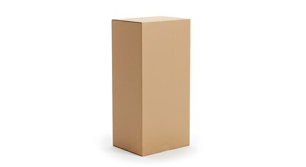 Tall Cardboard Box Isolated on Transparent Background

