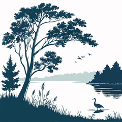 landscape with trees