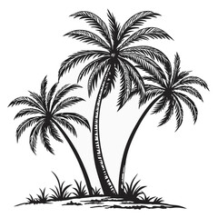 Fototapeta premium palm trees silhouette