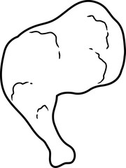 Outlined Crispy Fried Chicken Drumstick