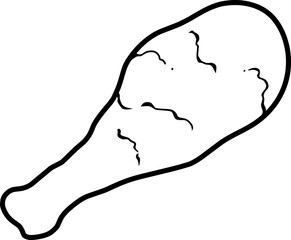 Outlined Crispy Fried Chicken Drumstick