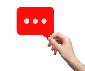 Speech bubble with negative feedback and rejection. Red card symbolizing disapproval, refusal, and