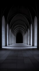 Fototapeta premium Arcade: Arches of Light & Shadow creating Depth through Perspective