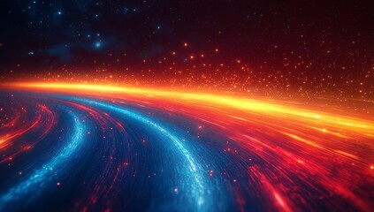 Obraz premium Cosmic Flow A Vibrant Journey Through Space