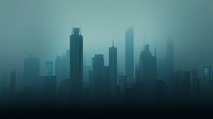 Obraz premium Futuristic city shrouded in mist