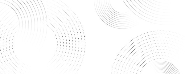 Naklejka premium White abstract minimalist background with circle lines and dot pattern eps 10