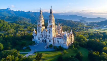 Scenic Chapel in Mountain Valley