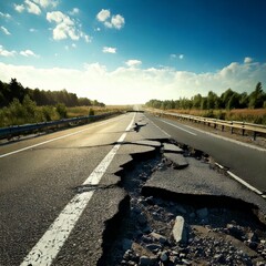 Broken road, broken infrastructure