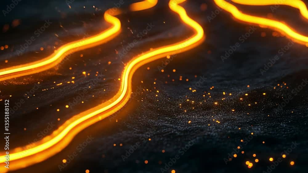 Poster glowing pathways: illustrating the dynamic flow of energy through glowing pathways, the image portra