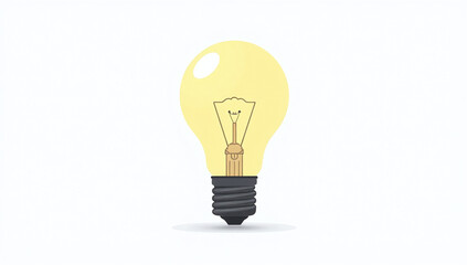 single light bulb illuminated stark white