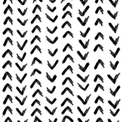 black and white dry brush seamless pattern with srushstrokes