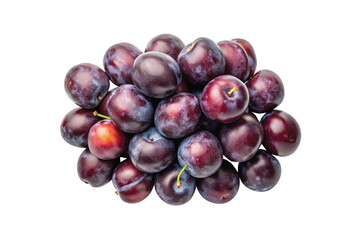 A large pile of ripe plums fresh from the orchard ready to eat