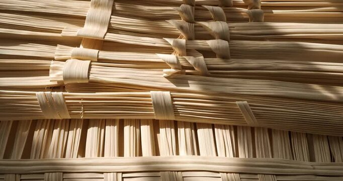 Bedroll referred to as petate, crafted from palm fibers.