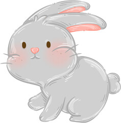 Cute bunny rabbit element PNG