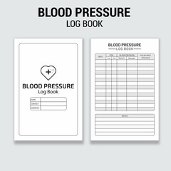 Blood pressure log book, pressure log book, kdp interior