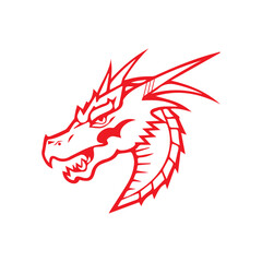 Modern Red Dragon Abstract Logo  Minimalist Infinity Symbol Design