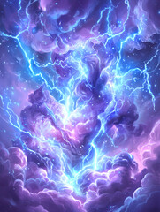 Obraz premium Stormy celestial energy cloud