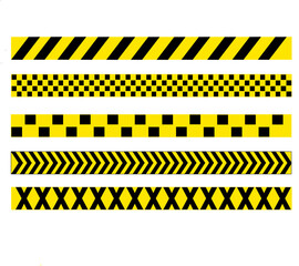 Police line set design with various motifs and patterns