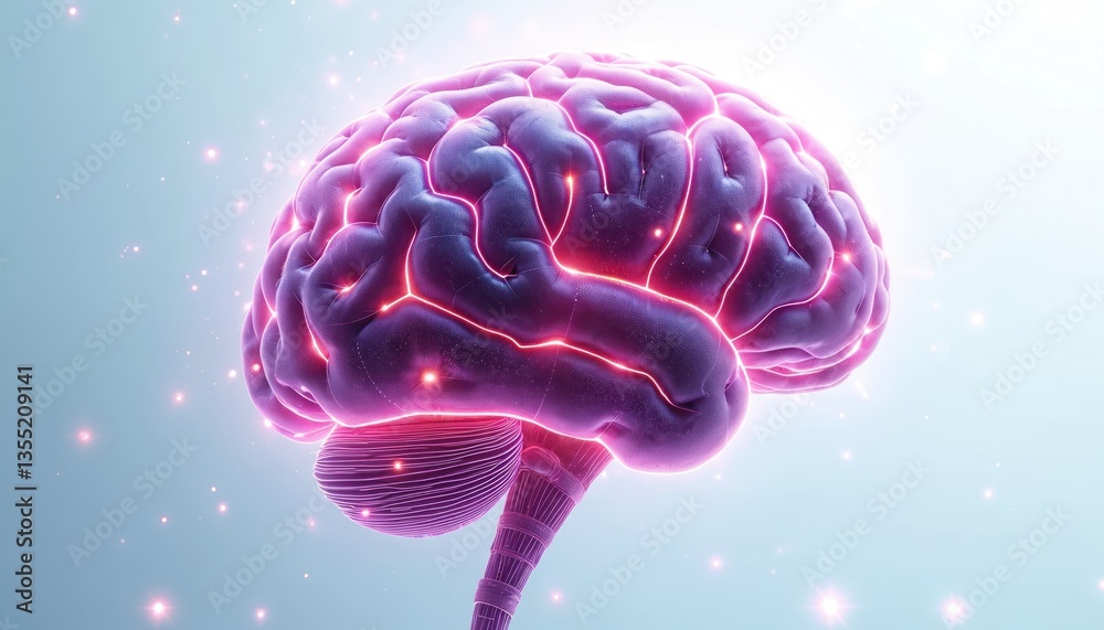 Aufkleber digital ai electronic brain on transparent background. modern design, glowing lines, neural network 
