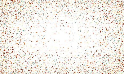 Joyful confetti explosion on white background. Perfect for celebratory designs, festive banners, or adding a touch of fun to your projects.