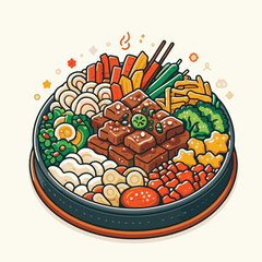 food, chicken, meal, dish, korean, asian, dak, korea, galbi, delicious, healthy, cuisine, restaurant, asia, dinner, sauce, hot, plate, vegetable, oriental, spicy, cabbage, stir, tasty, cooked, gochuja
