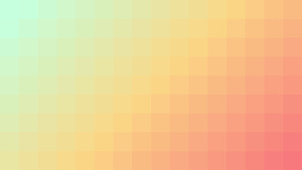 Vibrant abstract pixel background features a smooth, colorful gradient of horizontal stripes from soft green to sunny yellow and rosy pink, creating a warm and inviting aesthetic.
