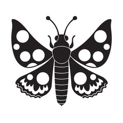 Cute black and white butterfly vector illustration with a fun and happy design
