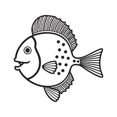 Fish coloring pages for coloring book. 