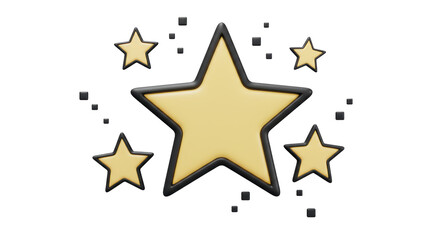 Obraz premium Isolated Golden Stars with Sparkling Particles for Achievement