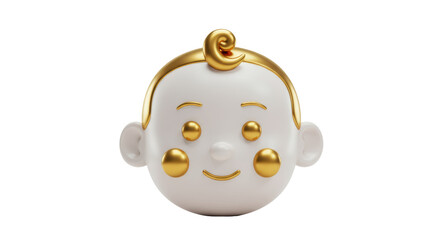 Obraz premium Isolated Adorable Golden Accented Baby Face