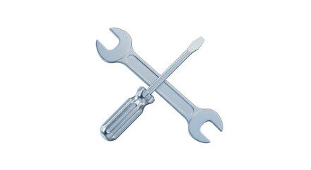 Isolated Crossed Wrench and Screwdriver Tools