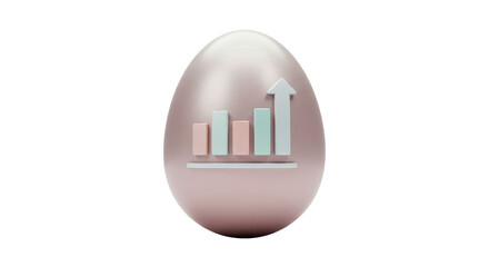 Isolated 3D Statistics Chart on an Egg