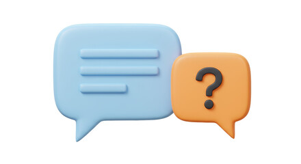Isolated Speech Bubbles with Question Mark