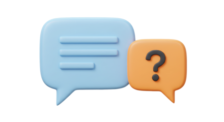 Isolated Speech Bubbles with Question Mark