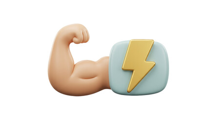 Isolated Arm Flexing with Lightning Bolt © Daniel