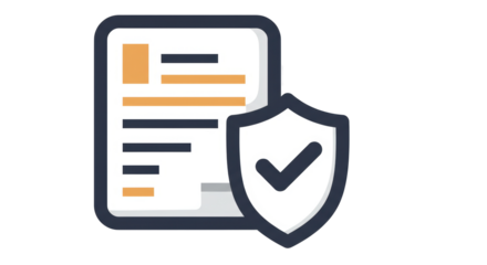 Isolated Secured Document with Shield and Checkmark for Data Protection